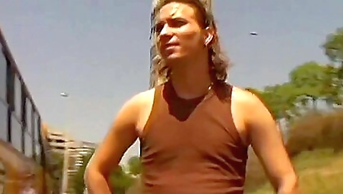 Slutty brunette's big load in action