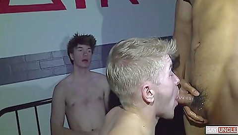 Small tit blond fucking in the bathroom