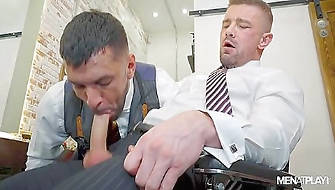 Sexy blonde's tight pussy with a huge cock